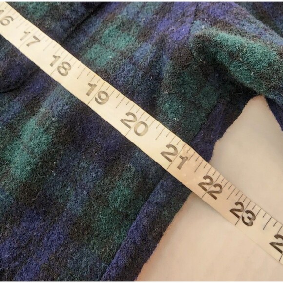 Pendleton Button Up Flannel Shirt Shacket Youth Sz XL 100% Wool USA Plaid Blue - Picture 6 of 8